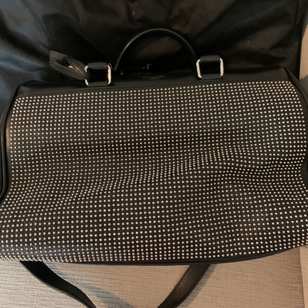Saint Laurent studded 6 hr duffel bag black